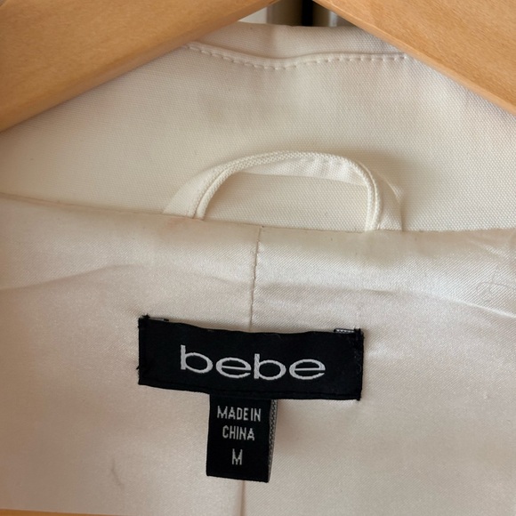 Bebe Cream Ruffle Trench Coat - Picture 8 of 15